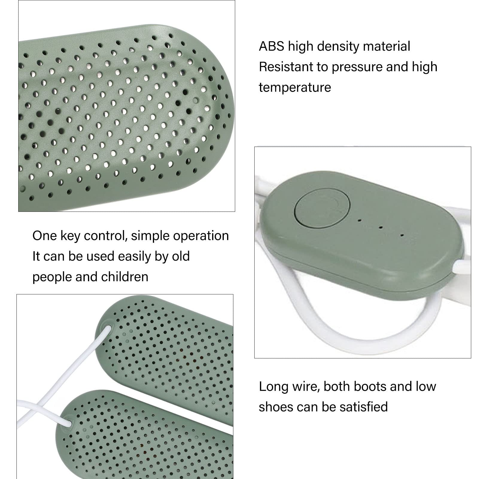 Saluaqui Asciugascarpe USB Deodorante Verde 50-55°C Programmata