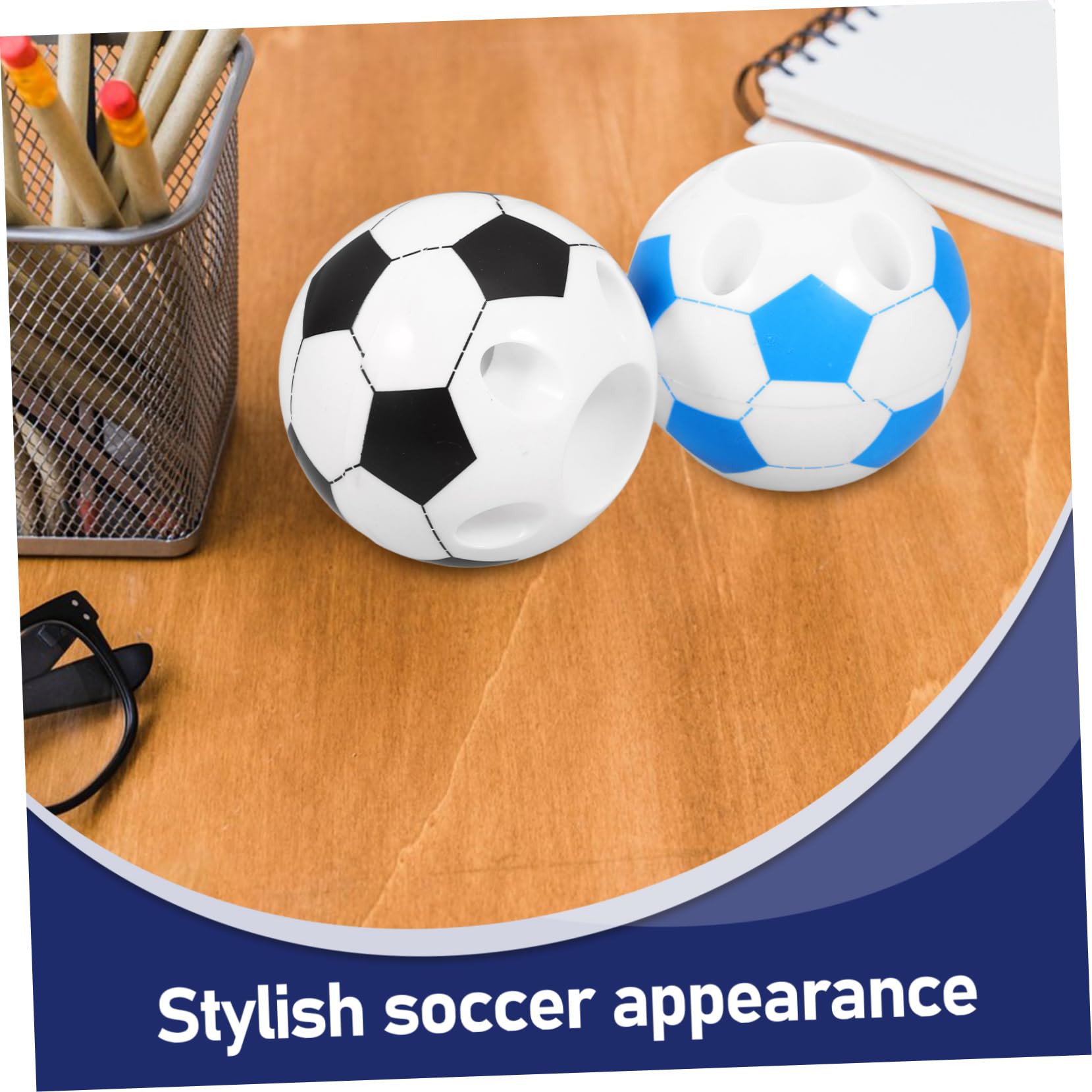 DOITOOL Portapenne Calcio Plastica Rotondo 2pz 9x8 cm