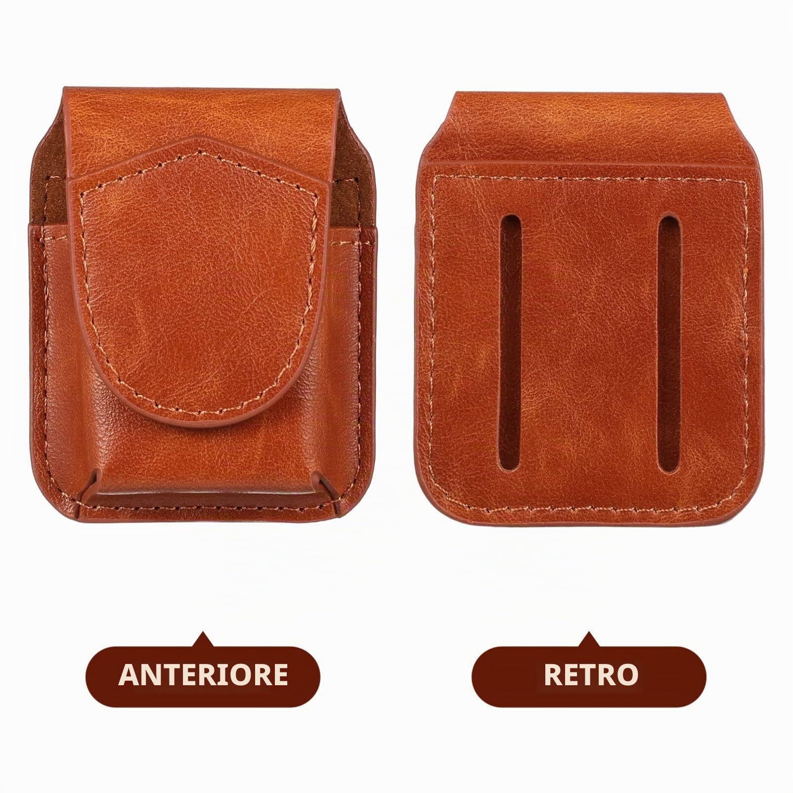 DOITOOL Porta Accendino Pelle Marrone Chiaro da Cintura