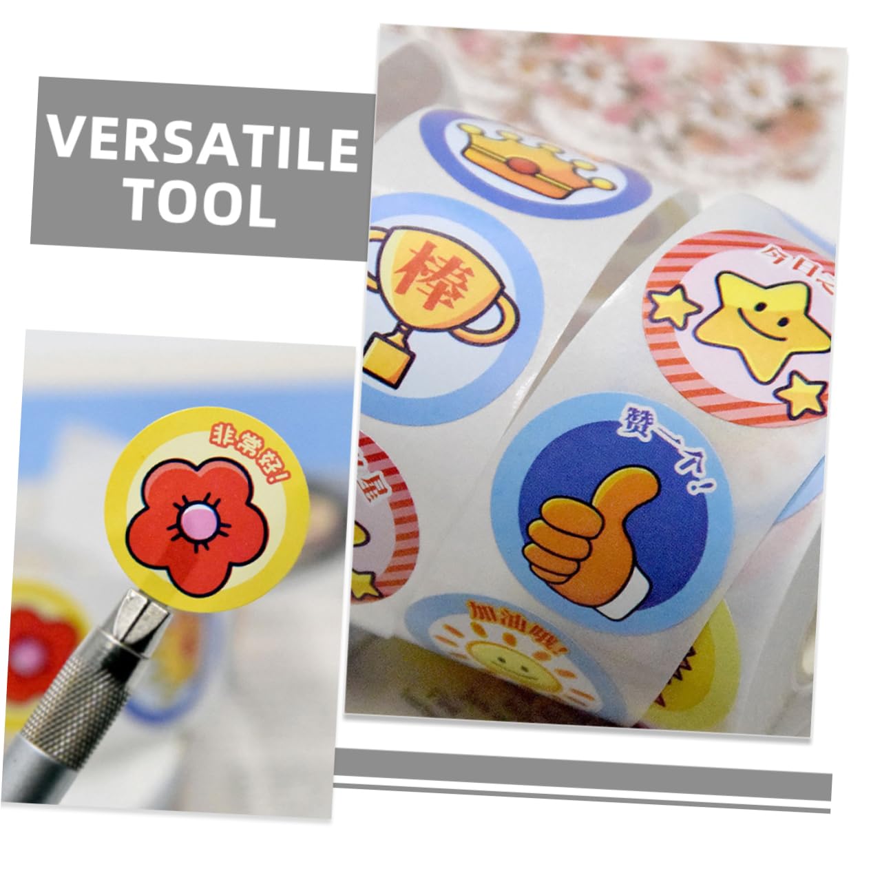 DOITOOL Adesivi Motivazionali Bambini 6 Rotoli 3000 Pezzi