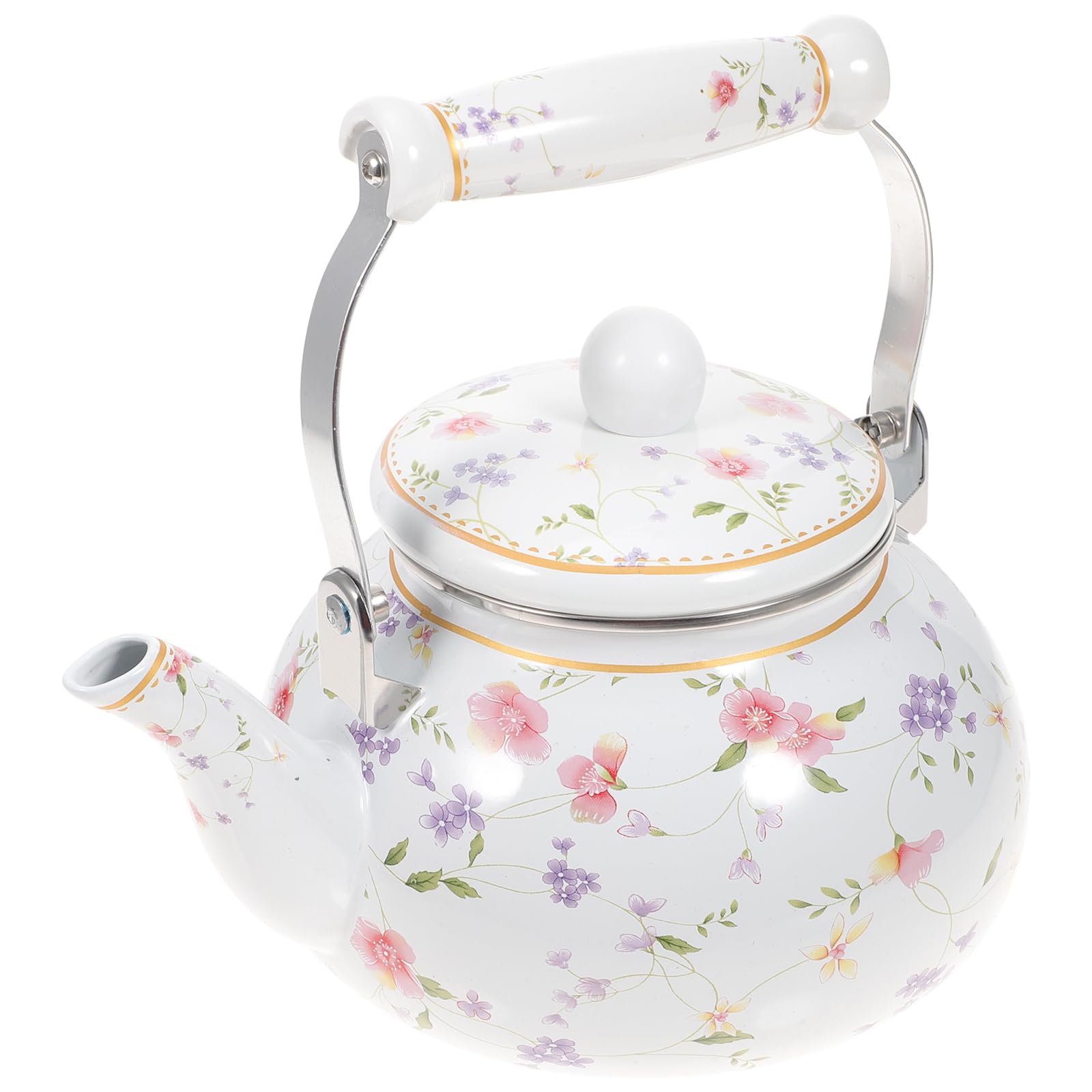 DOITOOL Bollitore Smaltato Vintage Floreale 2,5 L Induzione