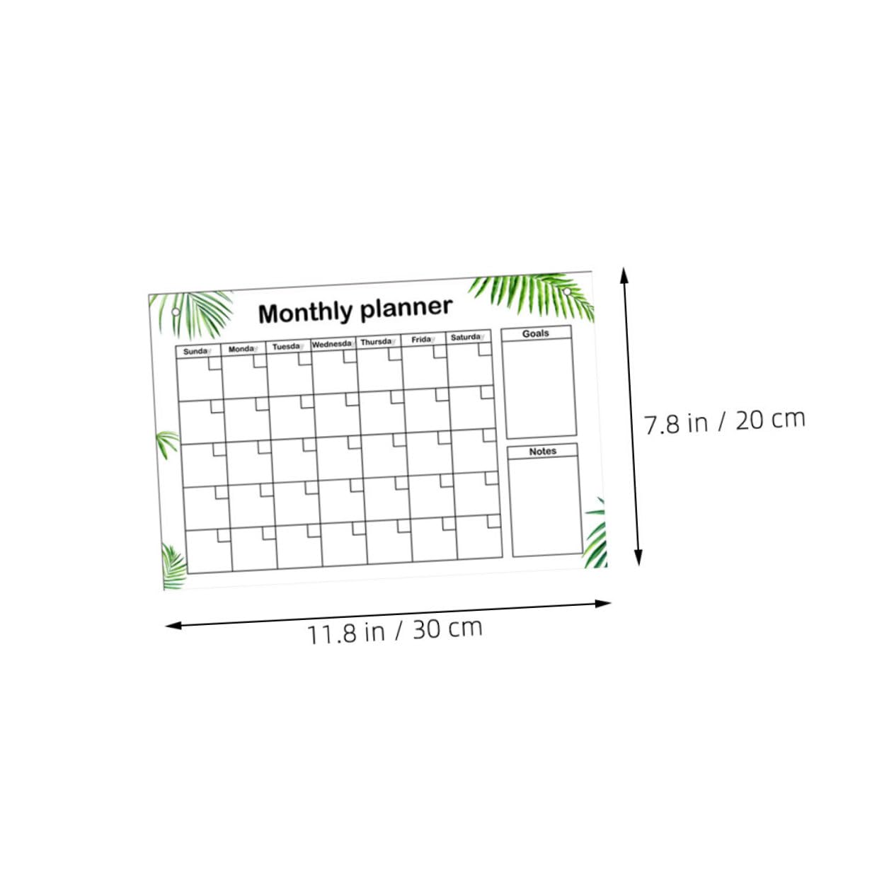DOITOOL Calendario Mensile Frigo Acrilico 30x20 con 6 Pennarelli