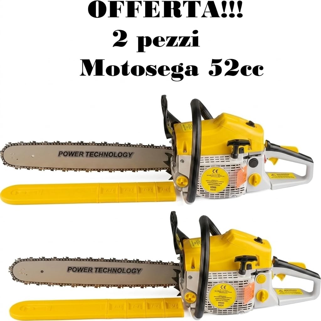 GrecoShop Motosega a Scoppio 52cc Lama 50 cm 2 Pezzi