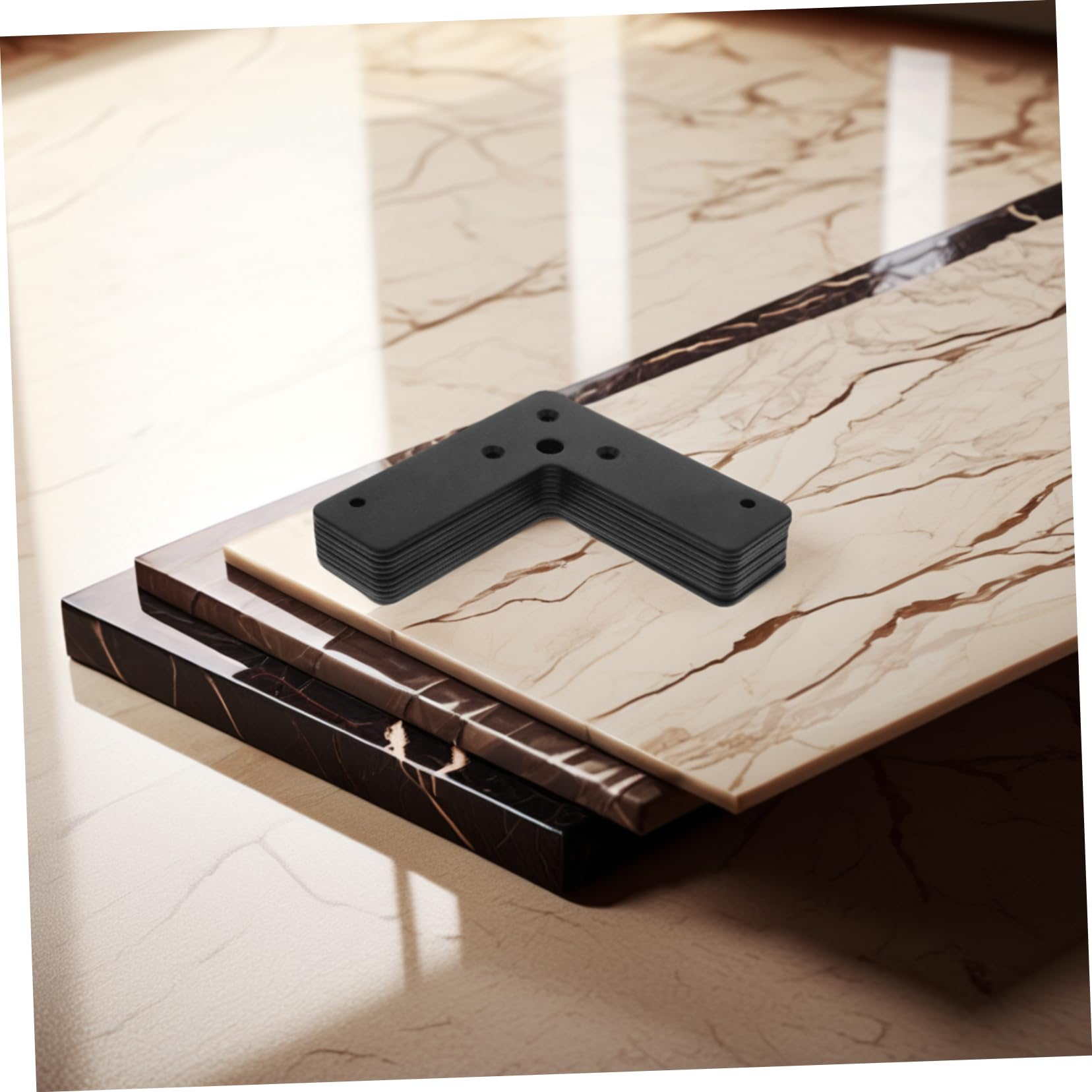 DOITOOL Staffe Angolari Acciaio Inox Nere 10 Pezzi 10x10 cm