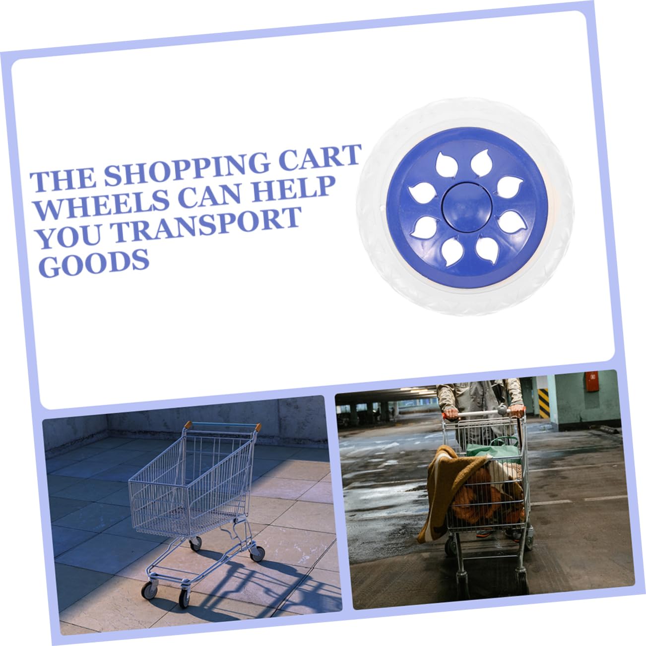 DOITOOL Ruote Ricambio Carrello Spesa Gomma Blu 4 Pezzi