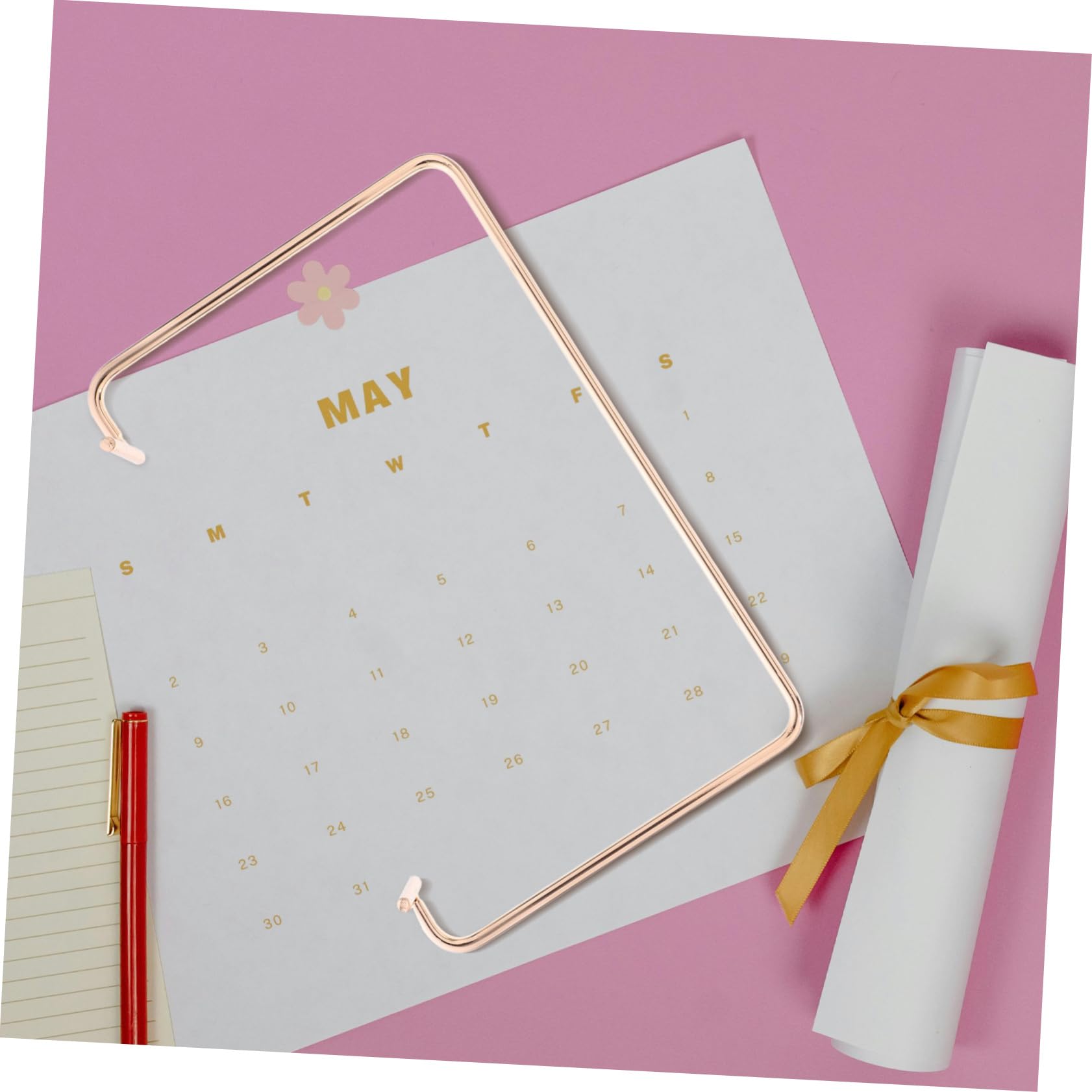 DOITOOL Supporto Calendario da Tavolo Metallo Oro 23 cm