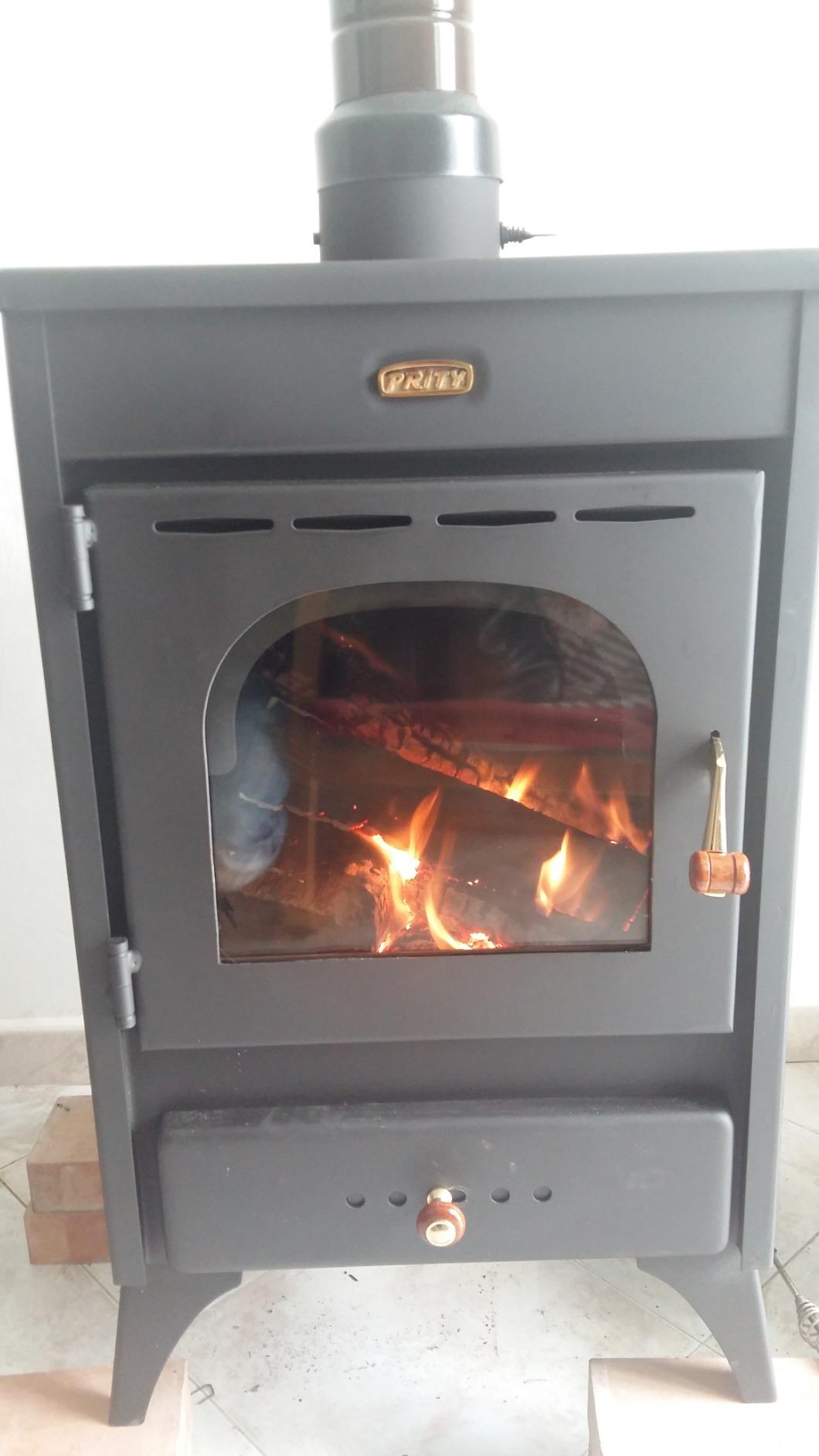 GrecoShop Kir 9/12 kW stufa a legna acciaio con piastra