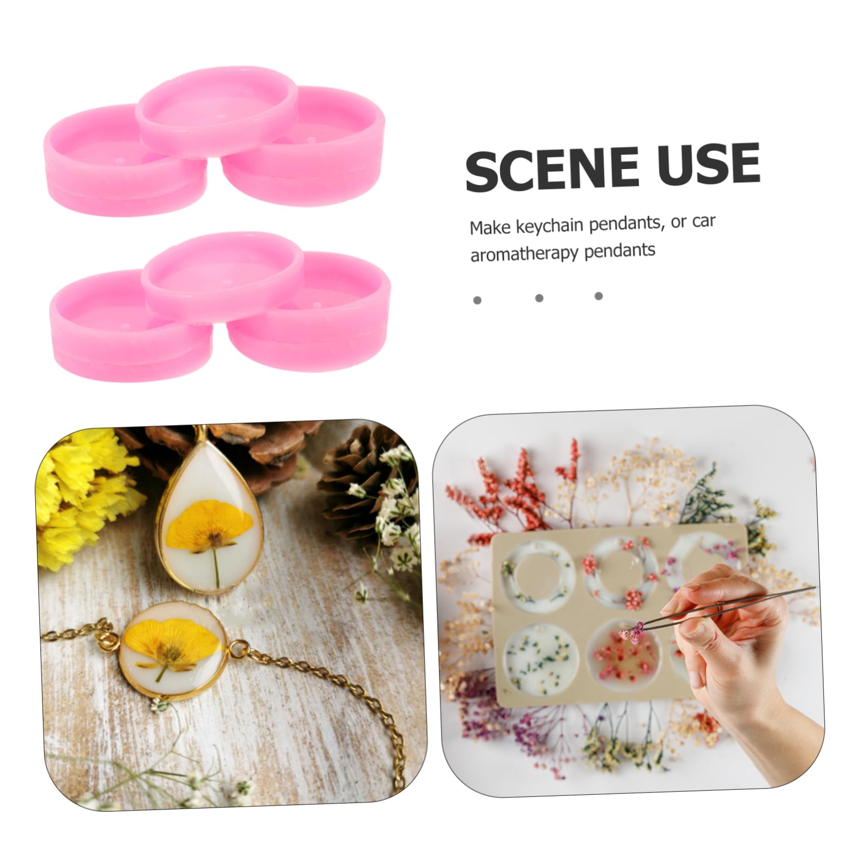 DOITOOL Stampi Silicone Portachiavi Resina 10 Pezzi Rosa Flessibili
