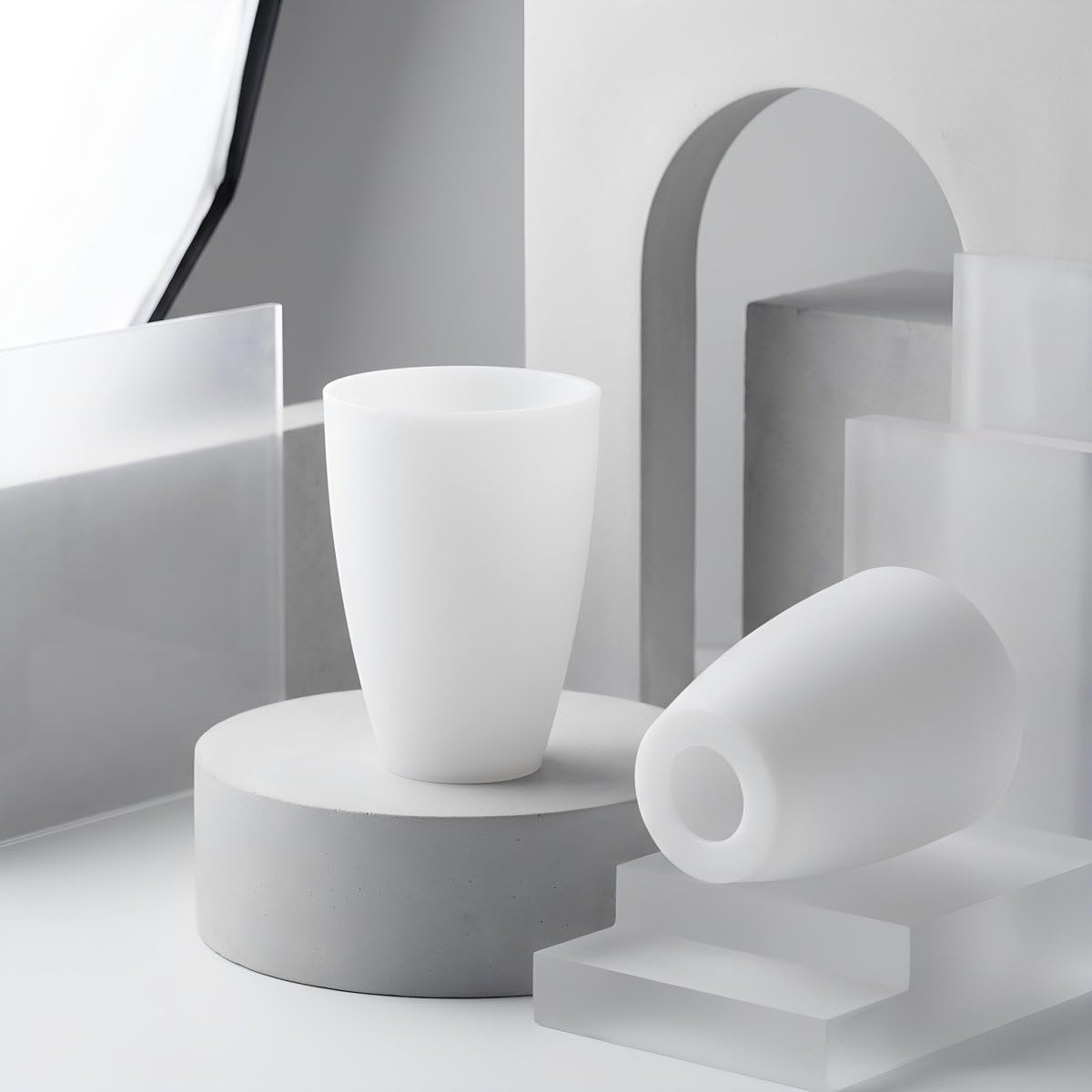 DOITOOL Paralume Plastica Bianco 10 cm 2 Pezzi Foro 30 mm
