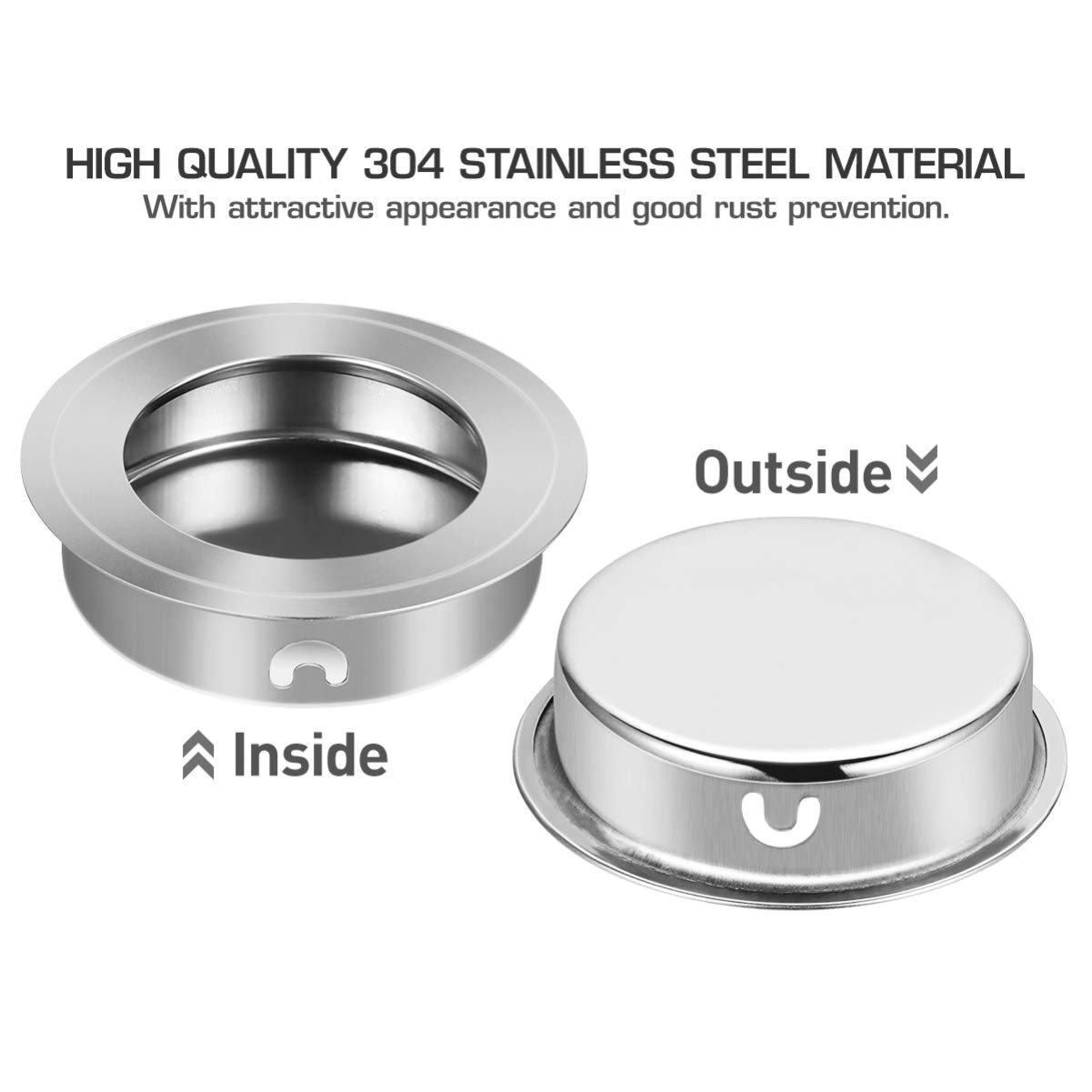 DOITOOL Maniglia a Incasso Rotonda 35mm in Acciaio Inox Porta Scorrevole