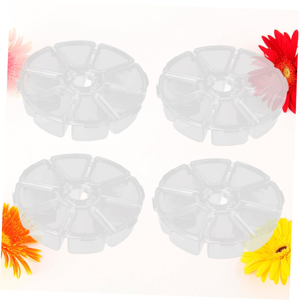 DOITOOL Scatola Gioielli Trasparente Plastica 8 Scomparti 4pz