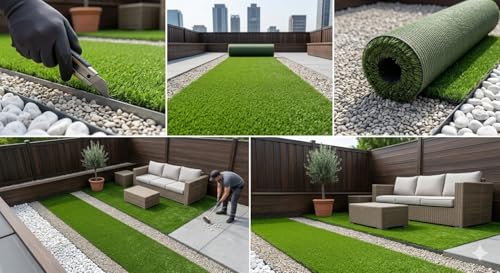 GrecoShop Prato Sintetico 2x25 m 50 m² Erba 7 mm