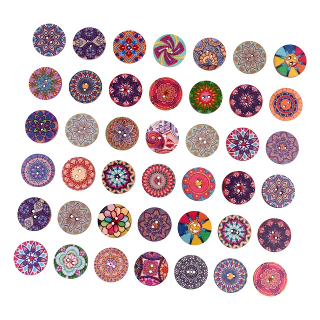 Doitool bottoni legno fiore 2x2 cm 200 pezzi