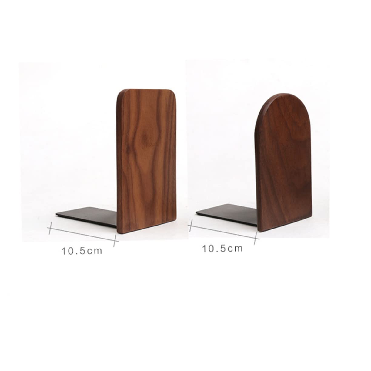 DOITOOL Fermalibri Legno Noce Nero Set 2 Pezzi 13x8 cm