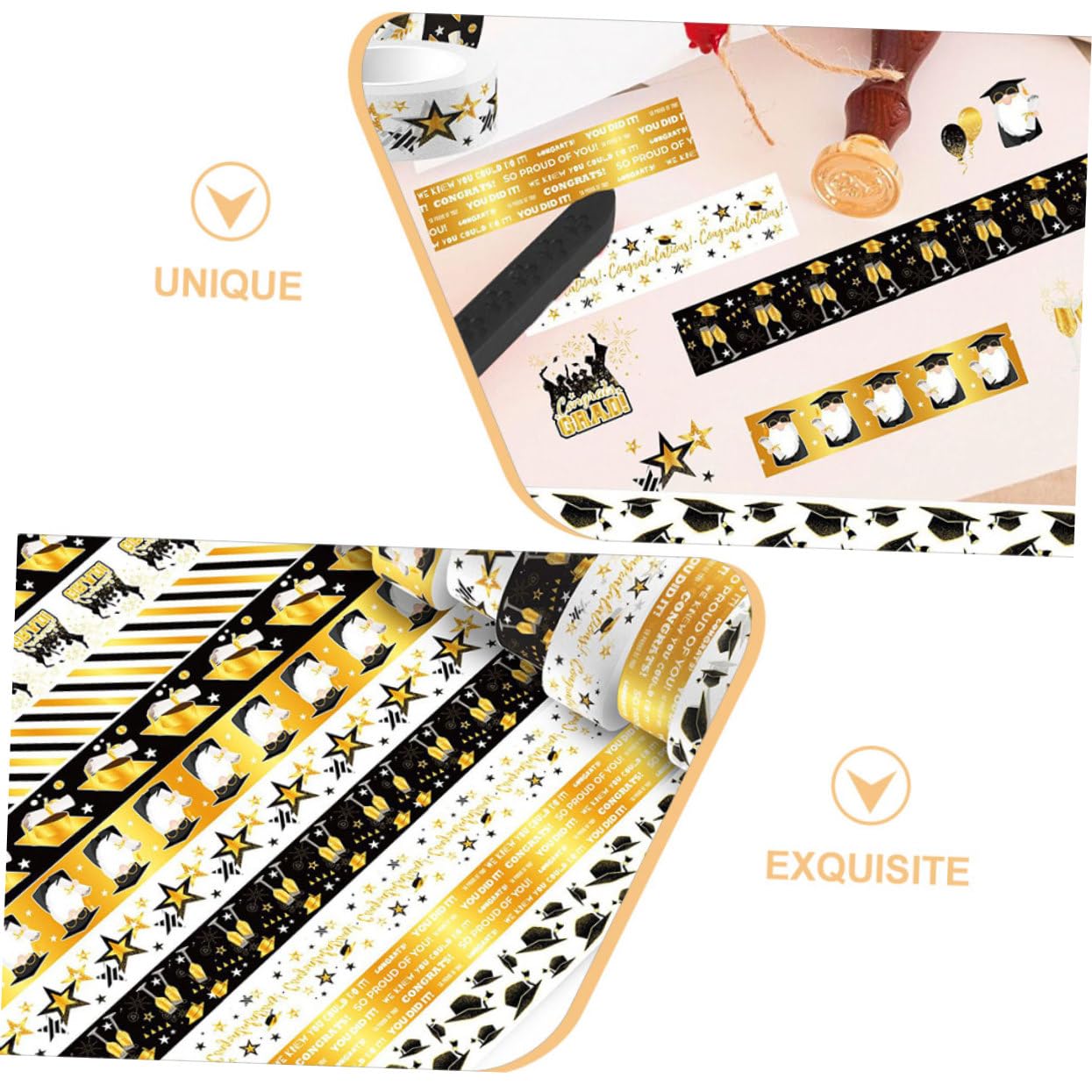 DOITOOL 12 rotoli nastro washi decorativo laurea scrapbooking