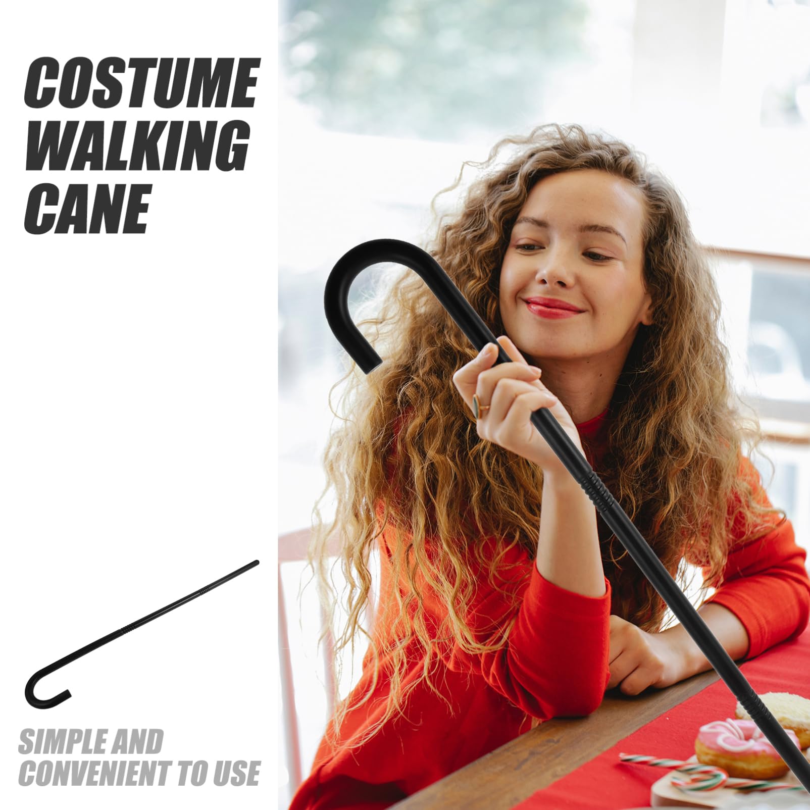 DOITOOL Bastone Vintage Halloween Nero 76 cm in Plastica