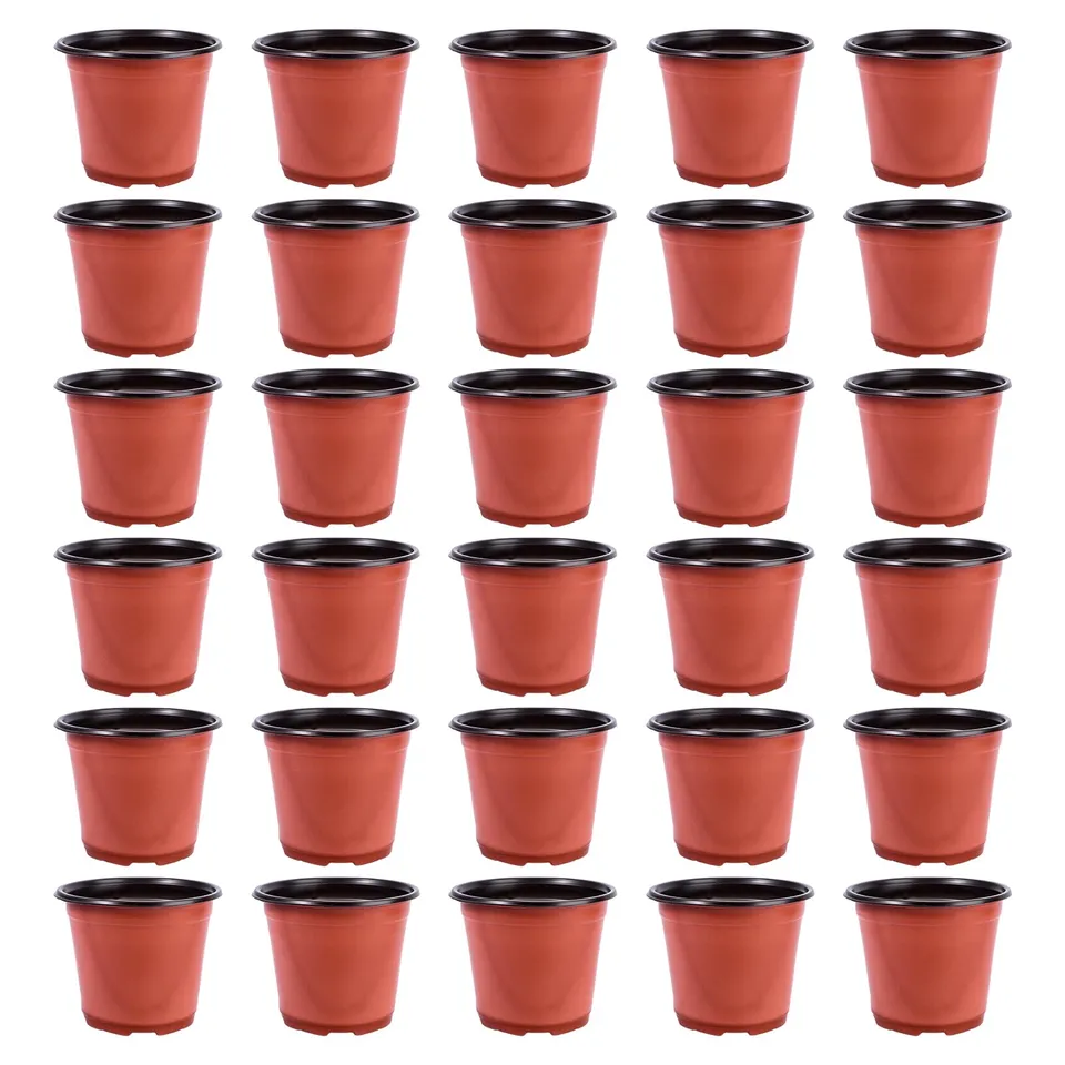 DOITOOL vasi per piante in plastica 15 cm 30 pezzi neri