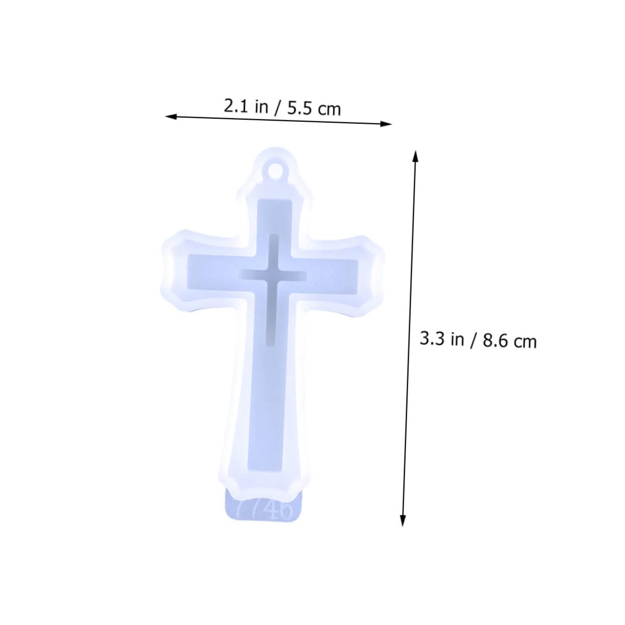 DOITOOL Stampo in Silicone Croce Ciondolo 2 Pezzi Bianco