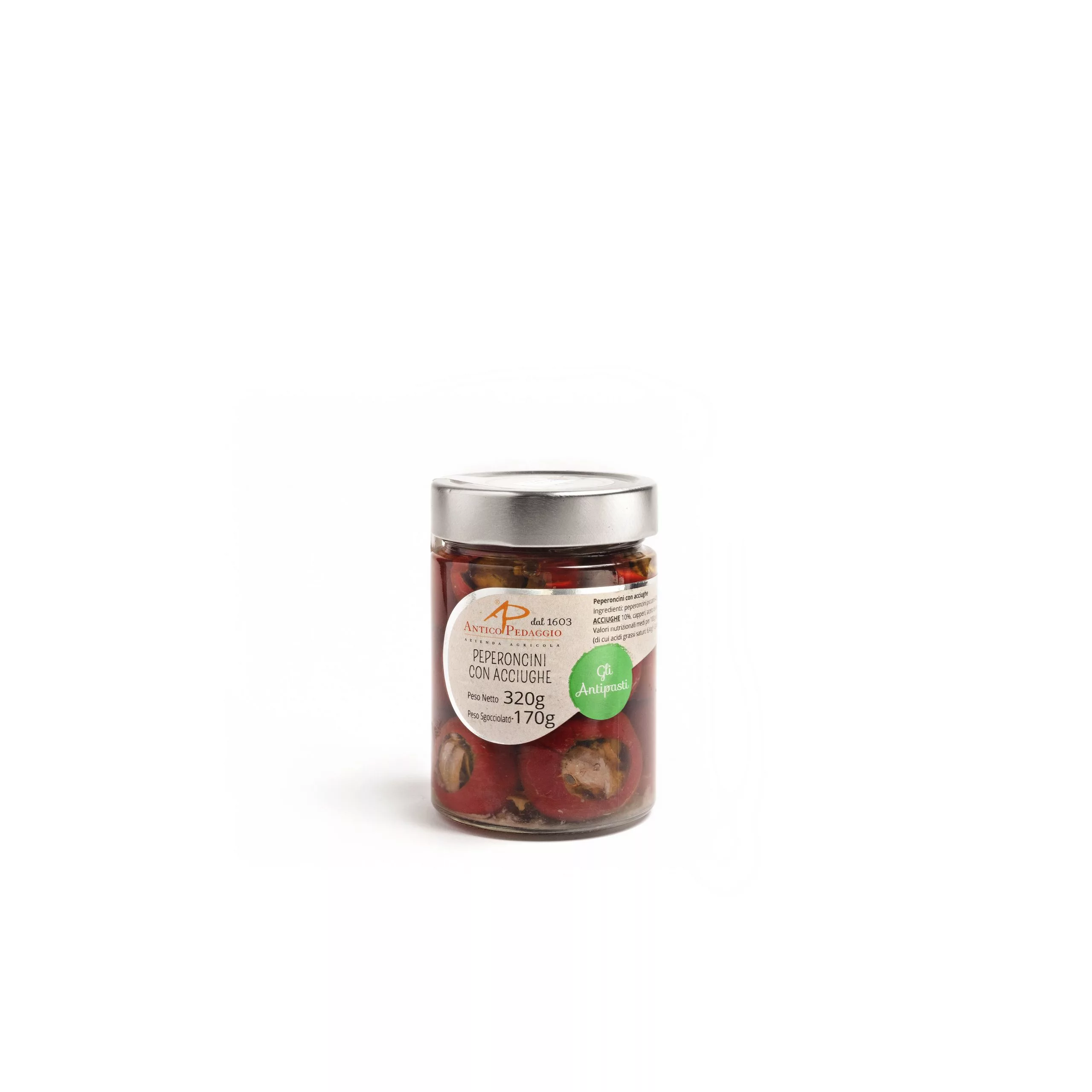 Antico Pedaggio Peperoncini con Acciughe 320 gr Sottolio
