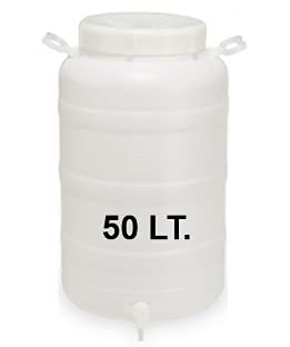 GrecoShop Tanica bocca larga 50 litri con rubinetto alimentare
