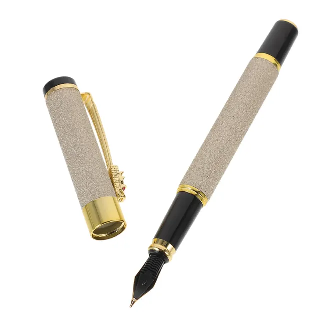 DOITOOL Penna Stilografica Ferro Beige Punta 0,7 mm con Coperchio