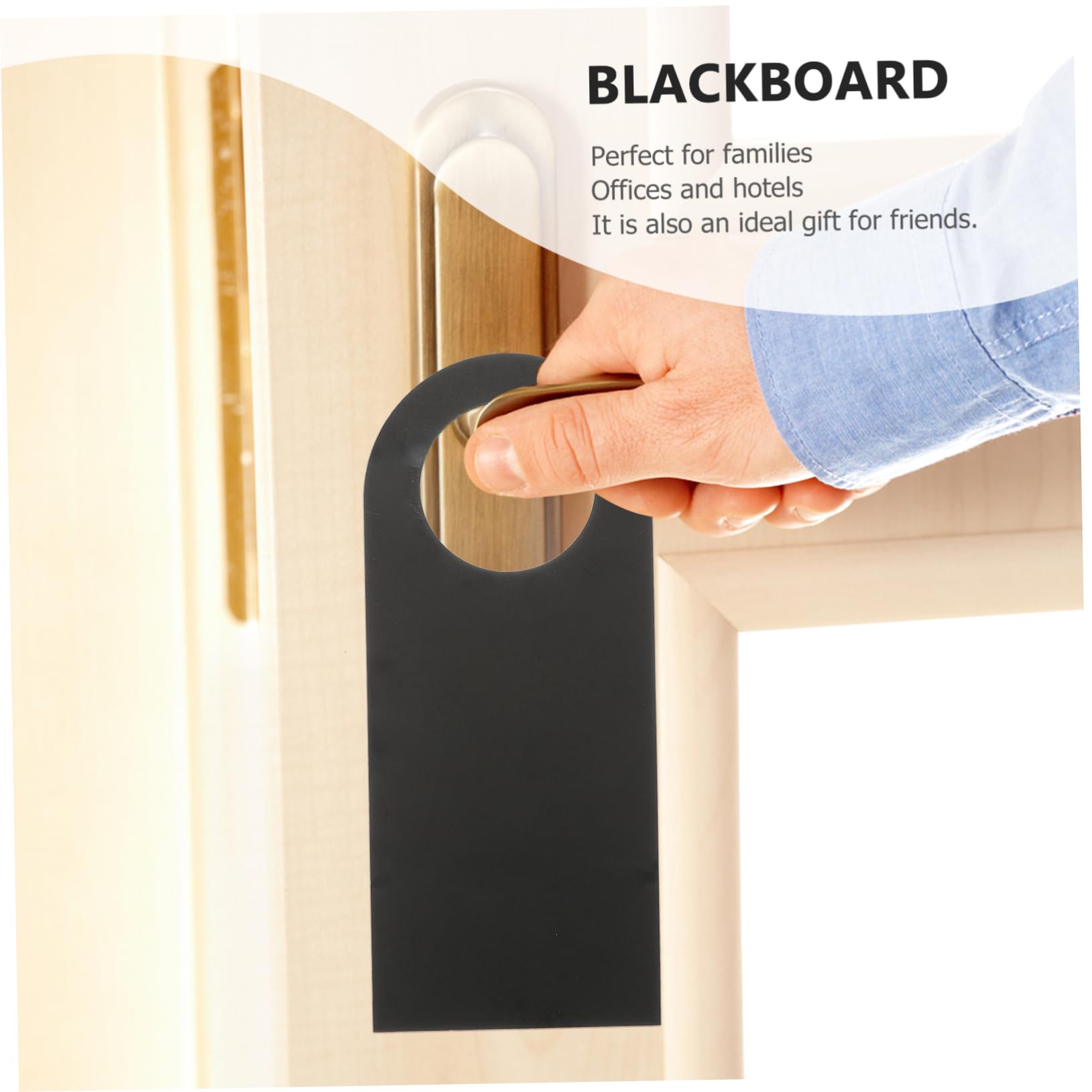 DOITOOL Cartello Porta in Legno Nero da Appendere 6 Pezzi