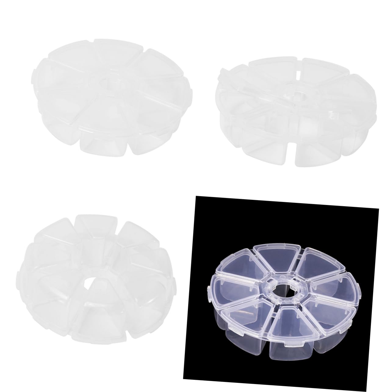 DOITOOL Scatola Gioielli Trasparente Plastica 8 Scomparti 4pz