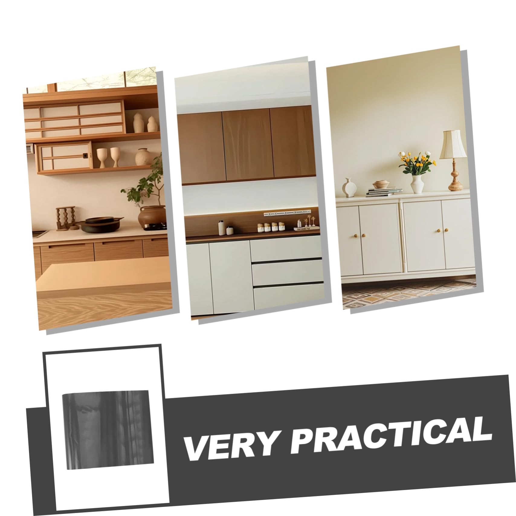 Doitool Pellicola Adesiva Grigio Scuro 100x30,5 cm per Mobili