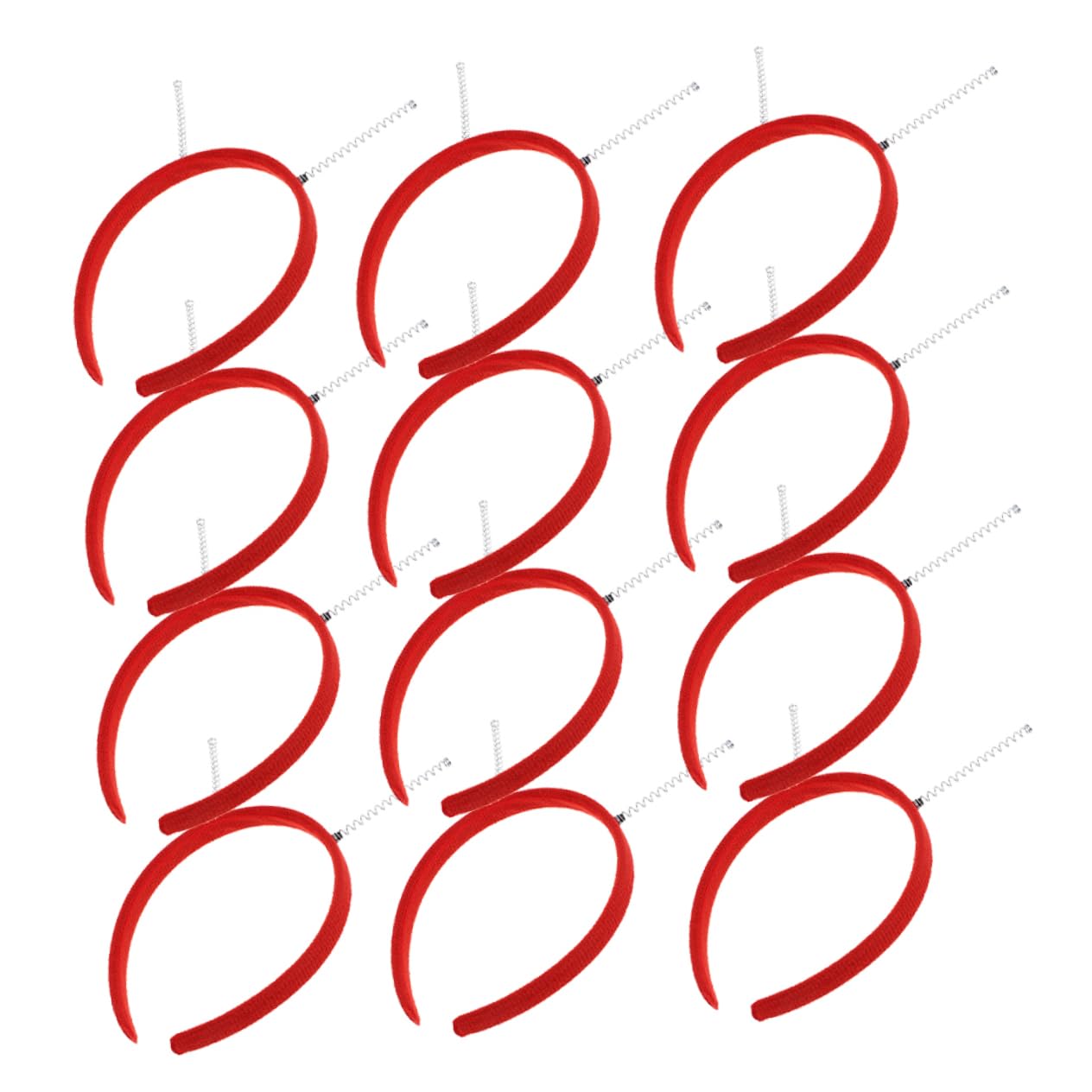DOITOOL Fasce Capelli con Antenna 12 Pezzi Rosse Carnevale