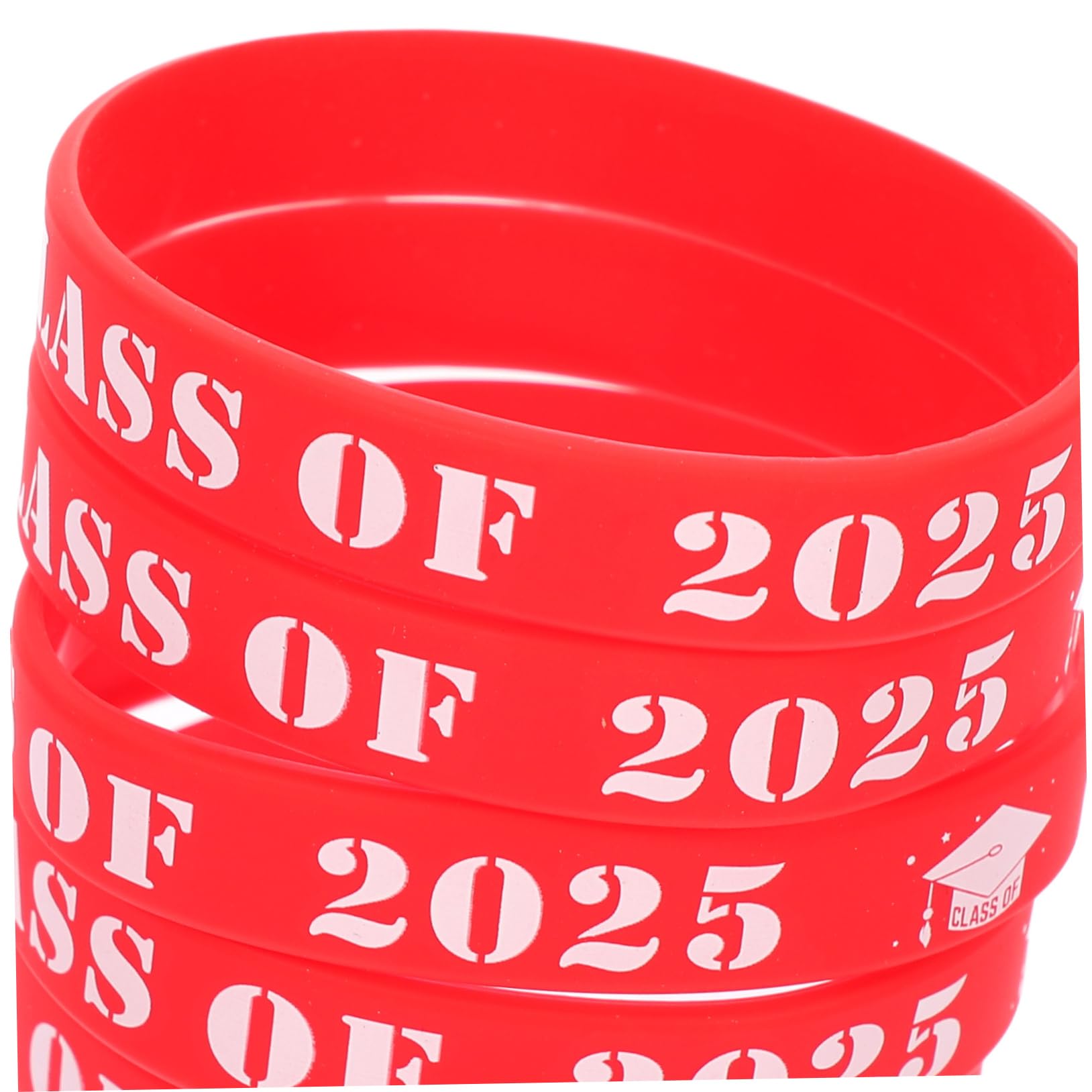 DOITOOL Braccialetto Laurea Silicone Rosso 25 Pezzi