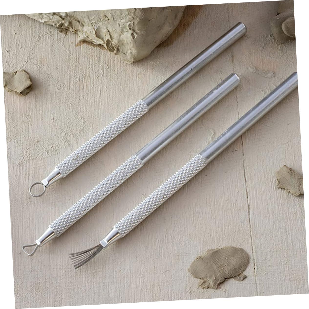 DOITOOL Set Attrezzi Argilla Ceramica 7 Pezzi Legno e Acciaio