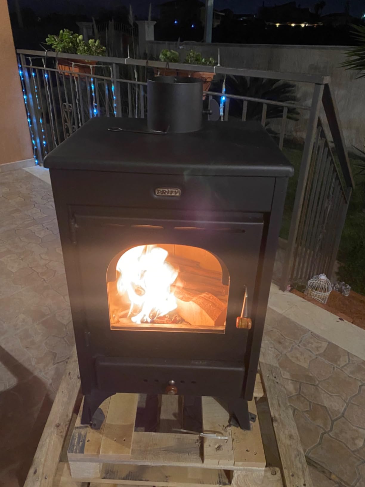 GrecoShop Kir 9/12 kW stufa a legna acciaio con piastra