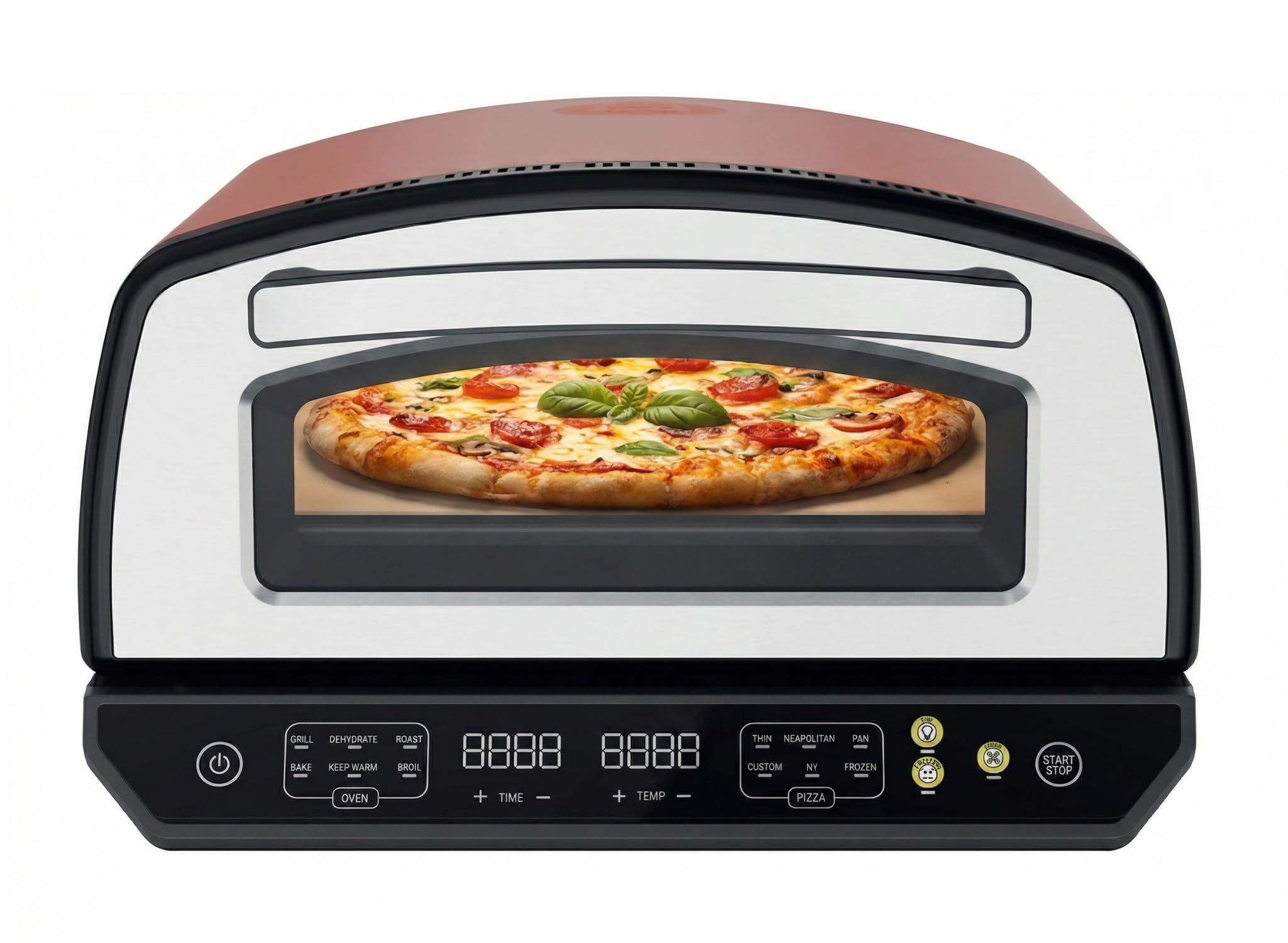 GrecoShop Fornetto Pizza Elettrico 33 cm 450°C con Pietra