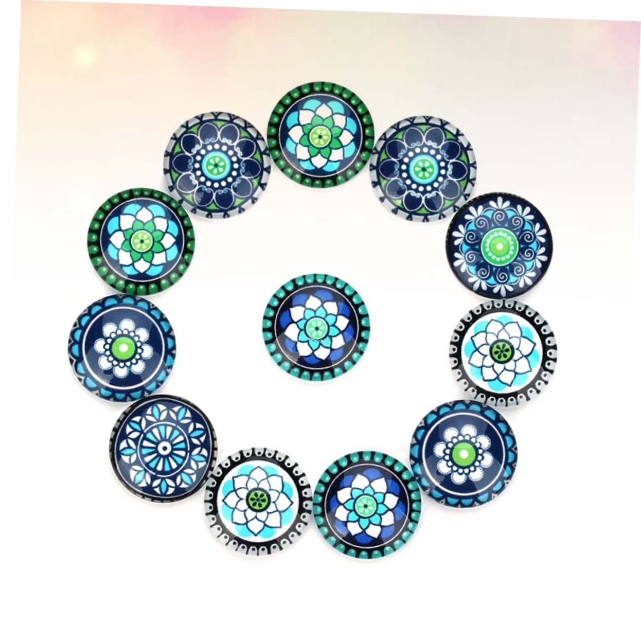 DOITOOL Cabochon Gioielli Vetro Blu Fiore Size 4 20 Pezzi