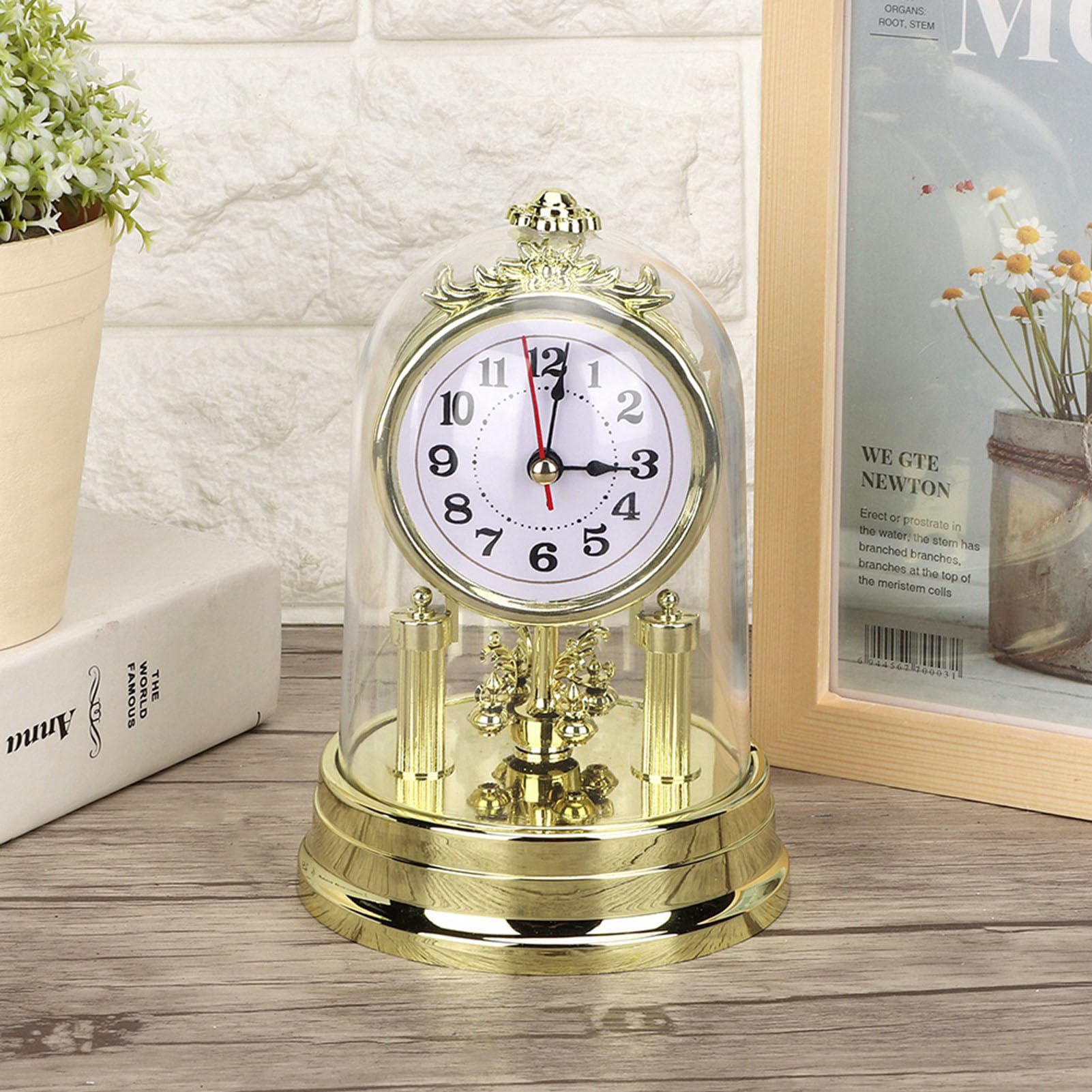 Saluaqui Orologio da tavolo vintage dorato 11x17 cm retrò