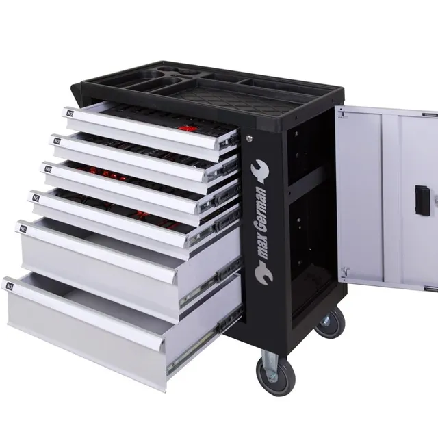 GrecoShop carrello attrezzi 428 utensili 6 cassetti con chiave
