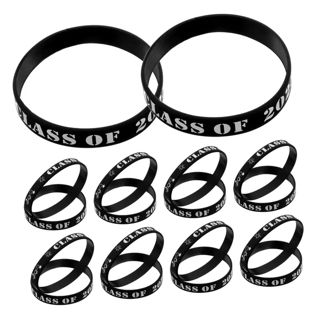 DOITOOL Braccialetti Laurea Silicone Neri 20 Pezzi Classe 2025