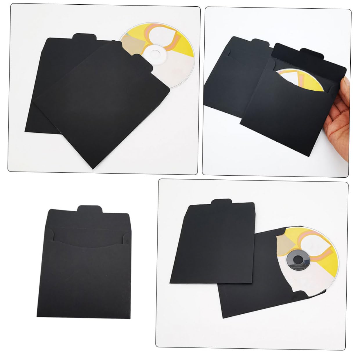 DOITOOL Buste per CD in Carta Nere 100 Pezzi Scorta Casa