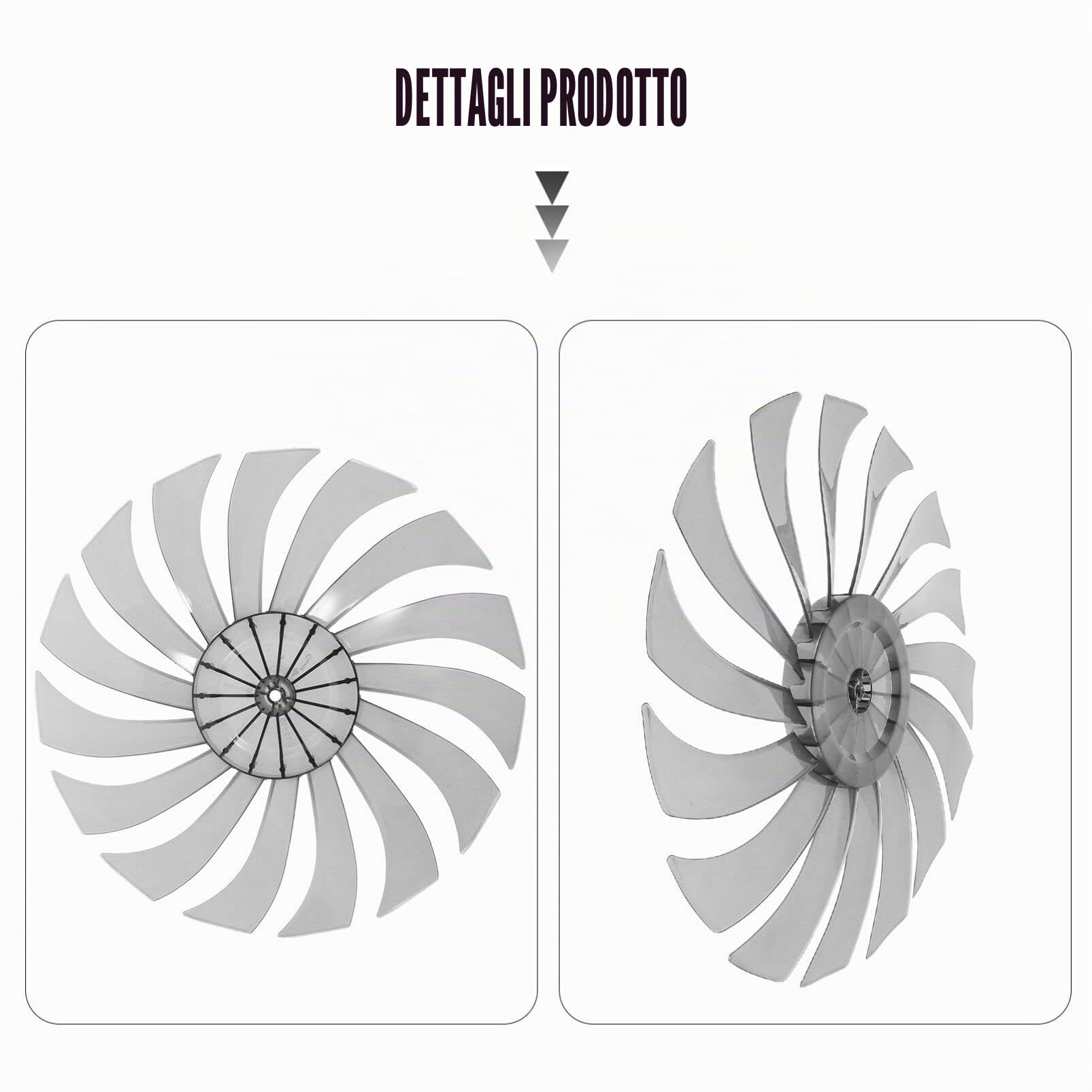 DOITOOL Elica Ricambio Ventilatore 14 Pollici 15 Pale Plastica