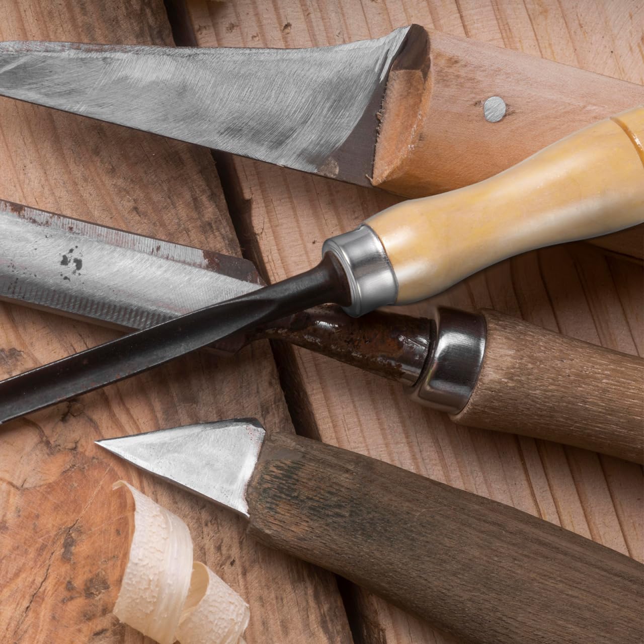 Doitool manici legno utensili lime 5 pezzi 10,5 cm