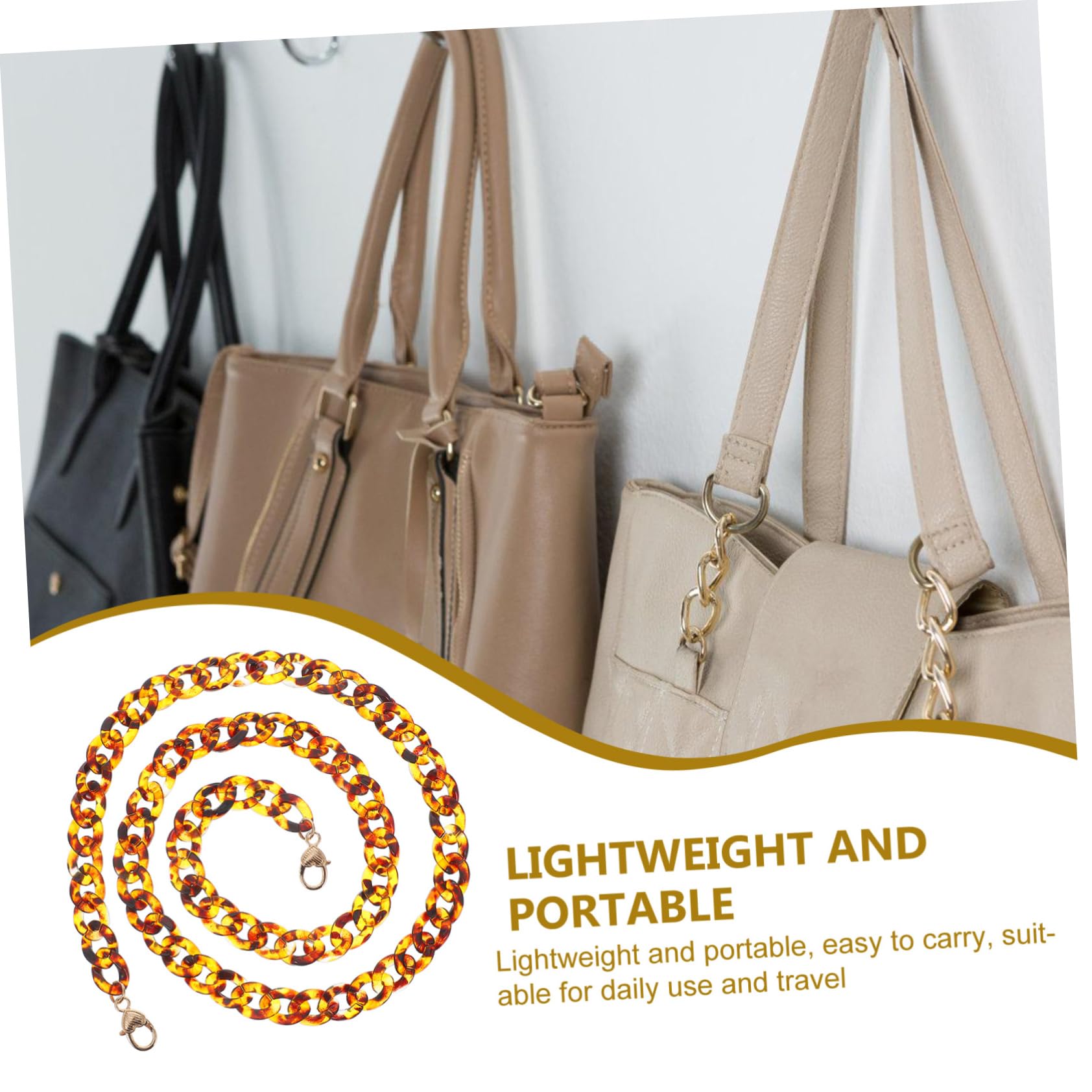 DOITOOL Catena per Borsa Acrilico Leopardata 100 cm
