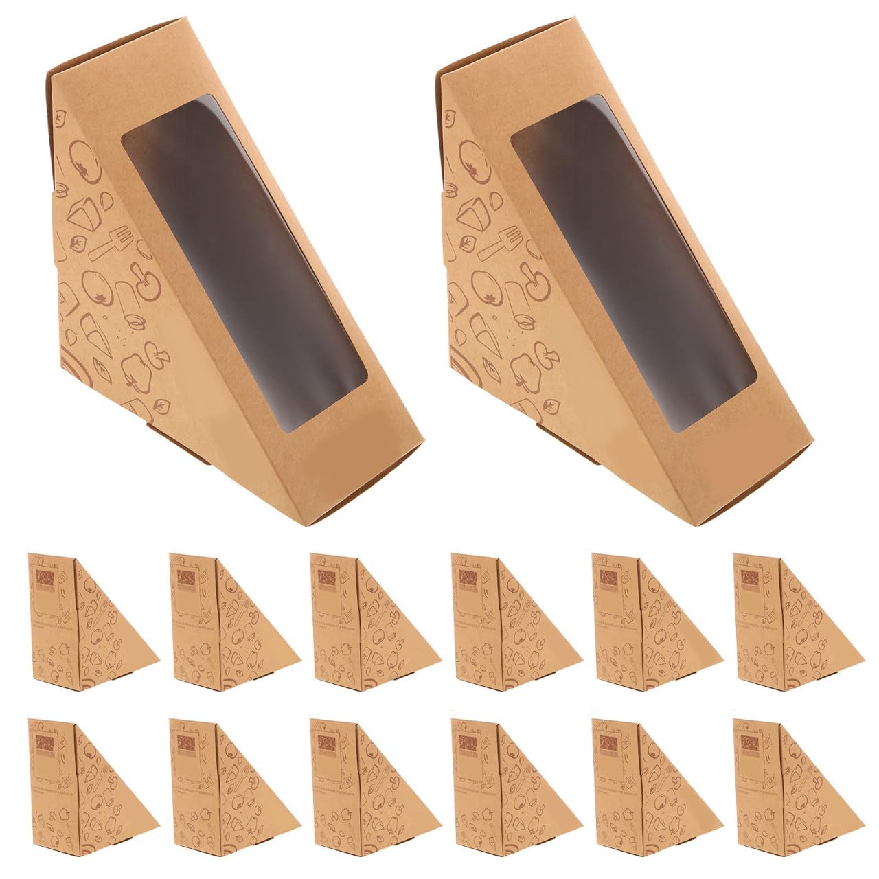 DOITOOL Scatole Sandwich con Finestra 100 Pezzi 12x12 cm