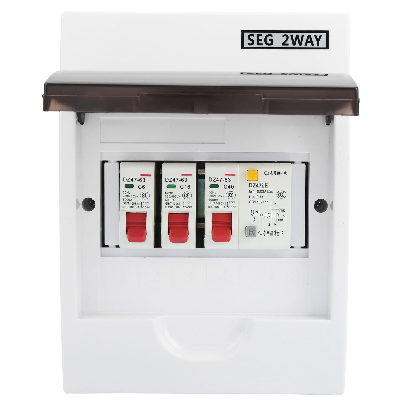 Saluaqui scatola fusibili 2 vie RCD 40A ABS