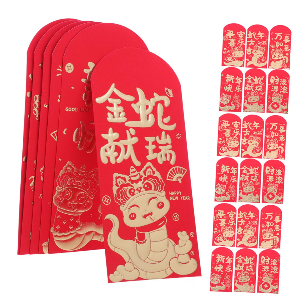 DOITOOL Buste Rosse Cinesi Carta 24 Pezzi 17x9 cm
