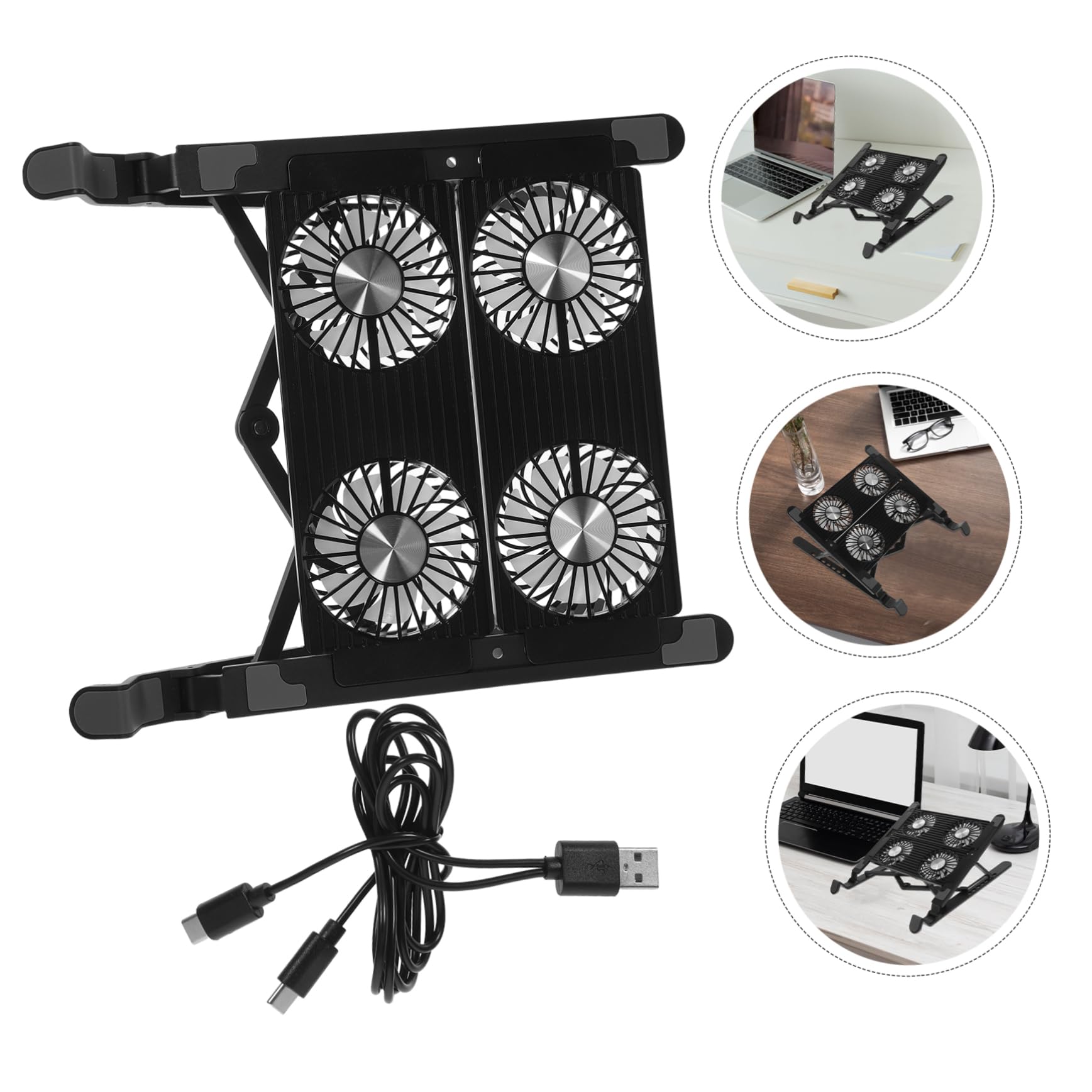 DOITOOL base raffreddamento laptop nera pieghevole USB