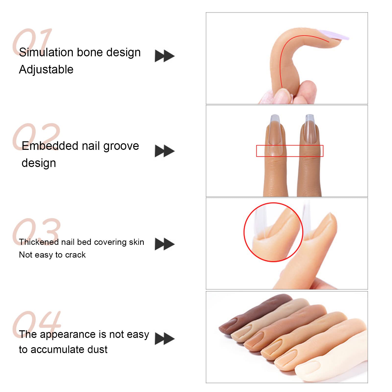 Saluaqui Dito Silicone Pieghevole Pratica Tattoo Unghie
