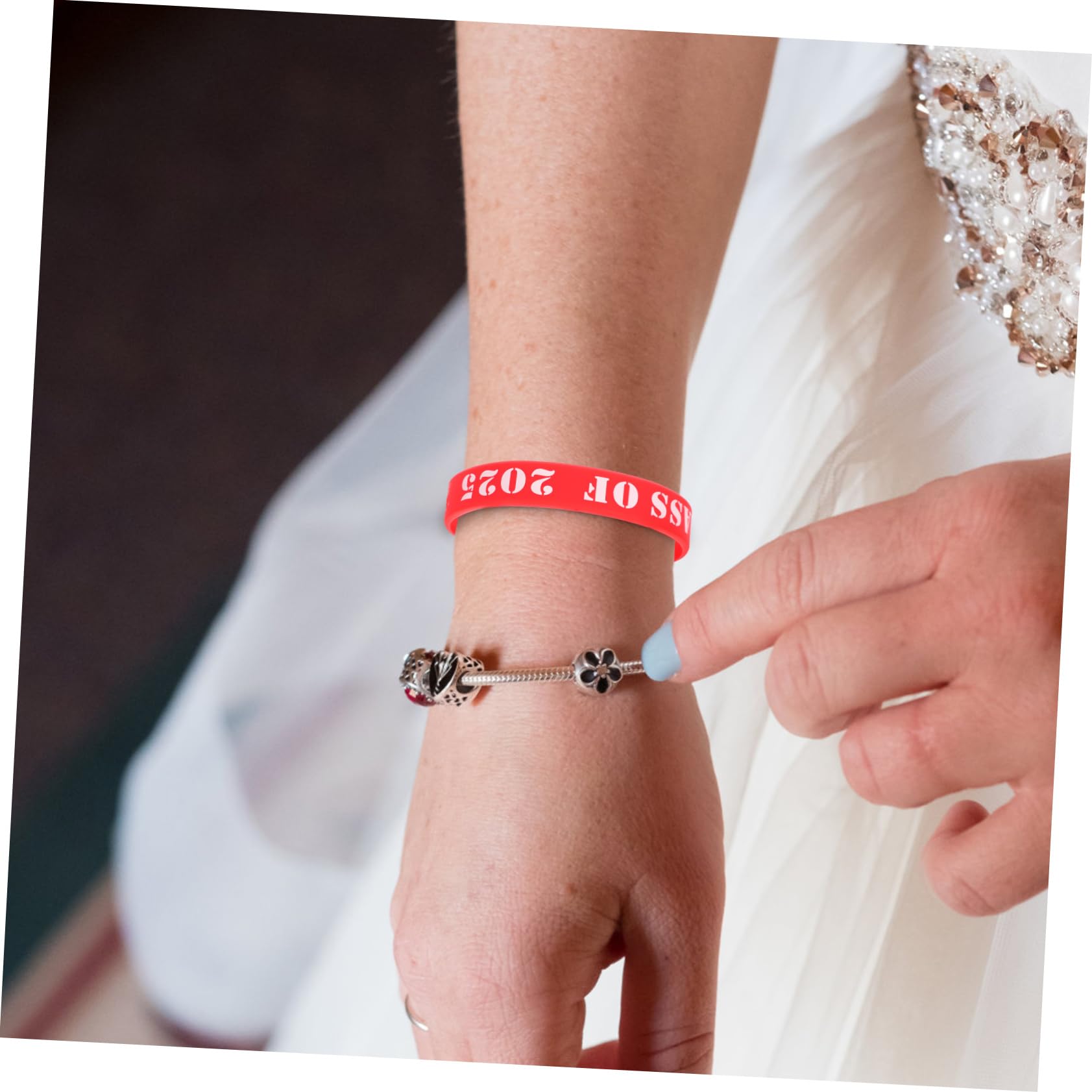 DOITOOL Braccialetto Laurea Silicone Rosso 25 Pezzi