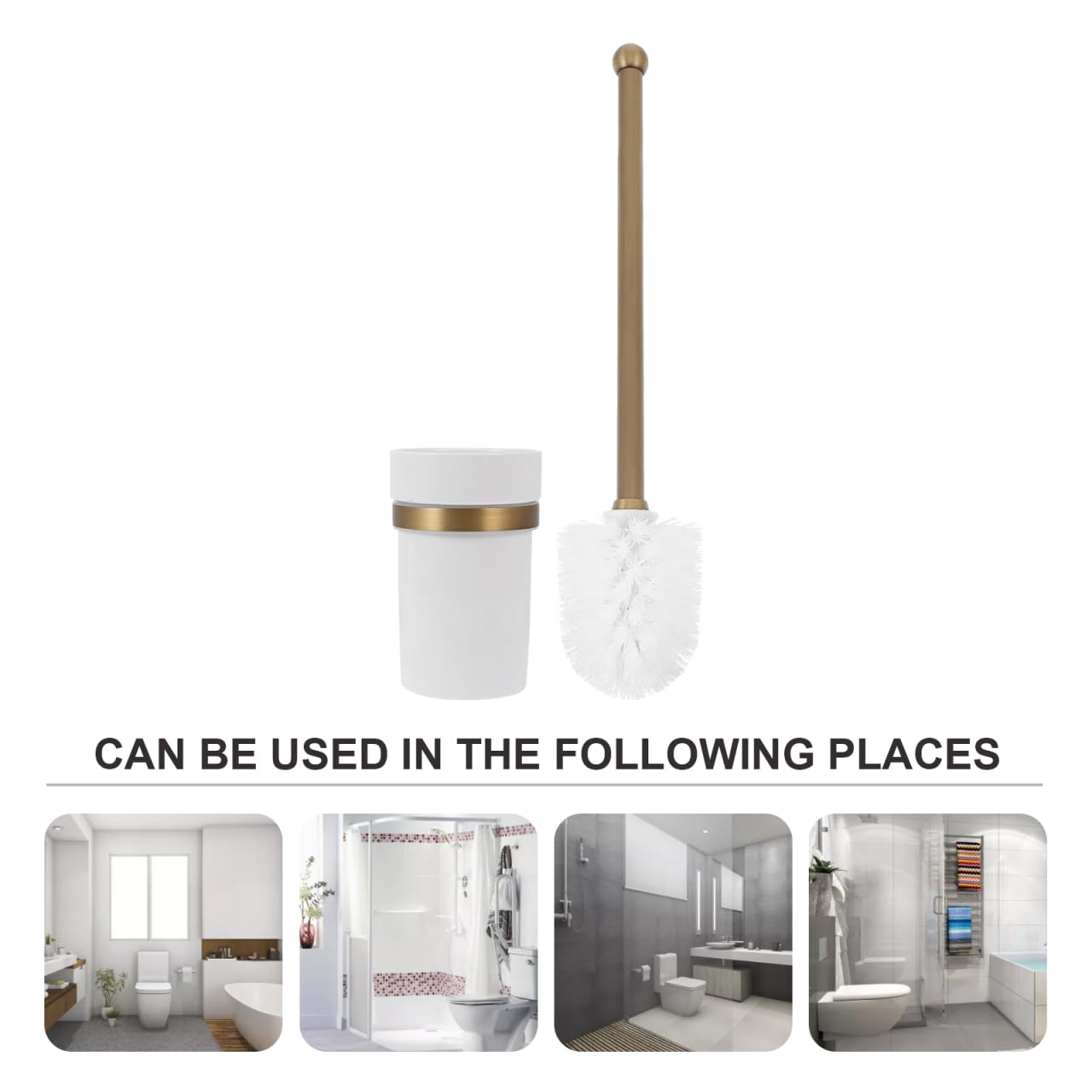 Doitool F6706 Porta Scopino WC Ottone Anticato Ceramica