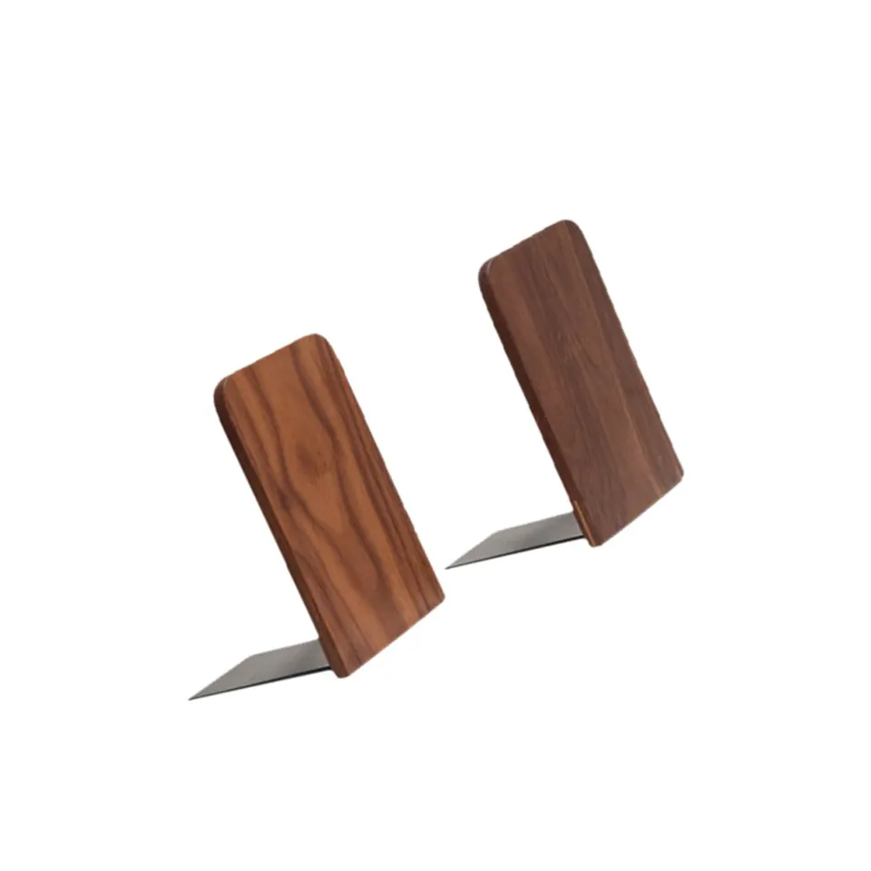 DOITOOL Fermalibri Legno Noce Nero Set 2 Pezzi 13x8 cm