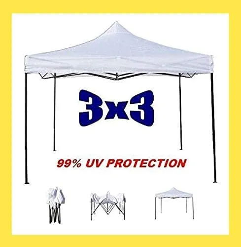 GrecoShop gazebo pieghevole 3x3 m bianco impermeabile fisarmonica